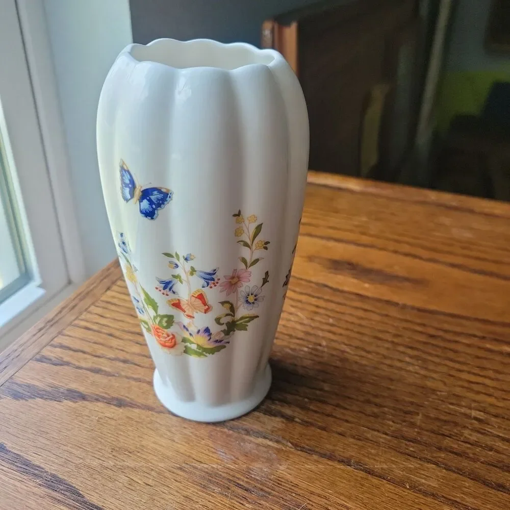 VTG Aynsley Bone China Vase Cottage Garden 6